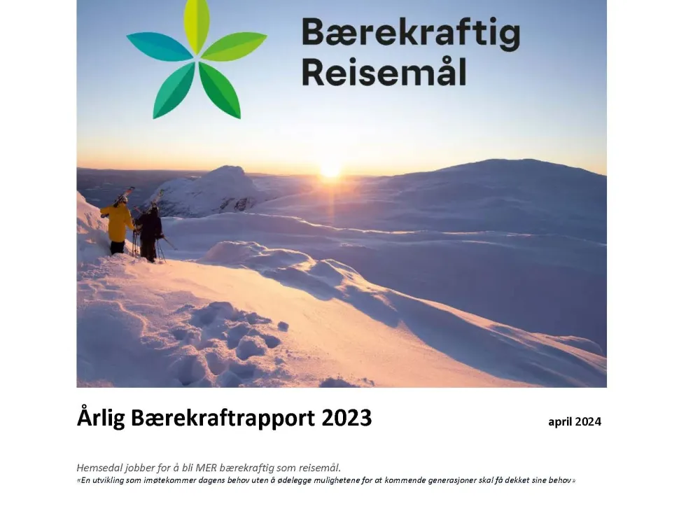 Årlig bærekraftrapport Hemsedal 2023 Side 01.