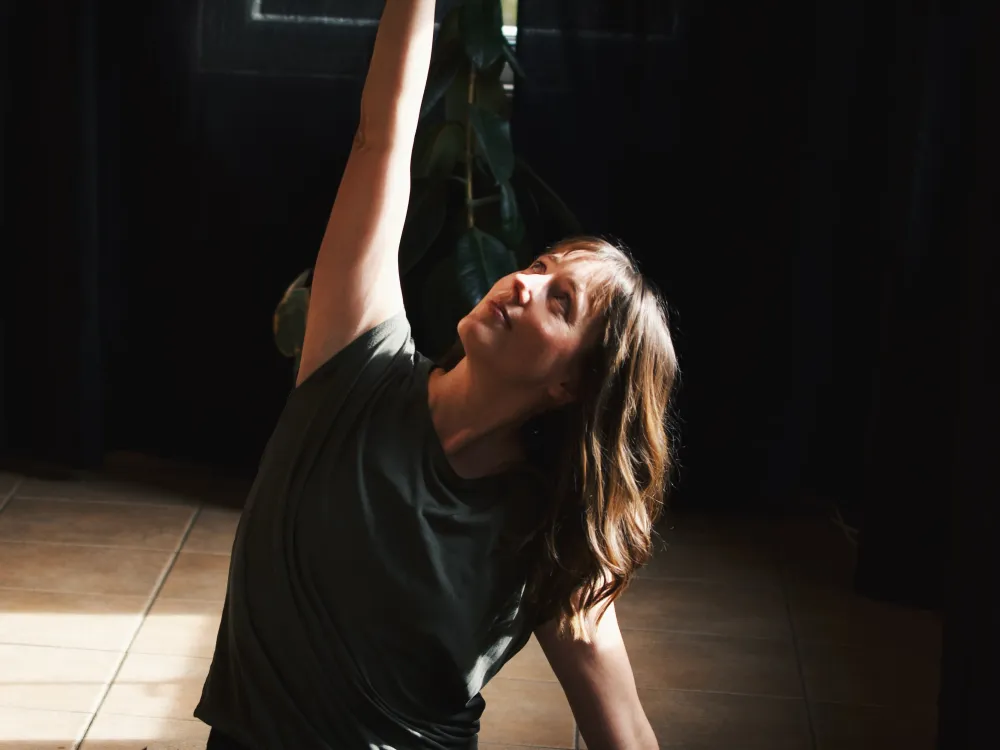 Hemsedalyoga med en dame.