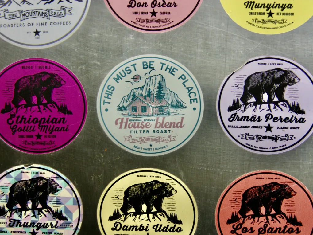 Etiketter-klistremerker til kaffeposer