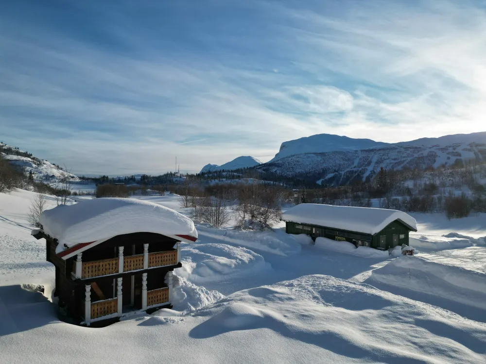 Stabbur i Hemsedal med snø