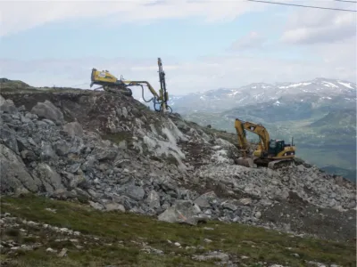 Graving og boring i fjellet i Hemsedal