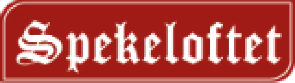 SPEKELOFTET LOGO, hvit og rød.