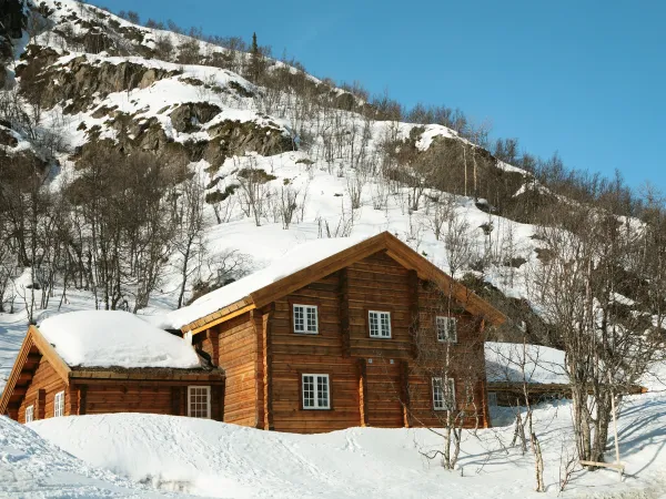 Hytte som ligger i hyttefeltet storelia