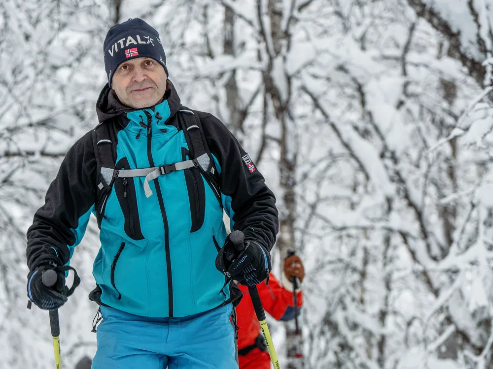 Guidet trugetur Hemsedal. Tre personer på tur.