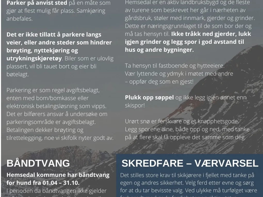 Toppturer i Hemsedal informasjon