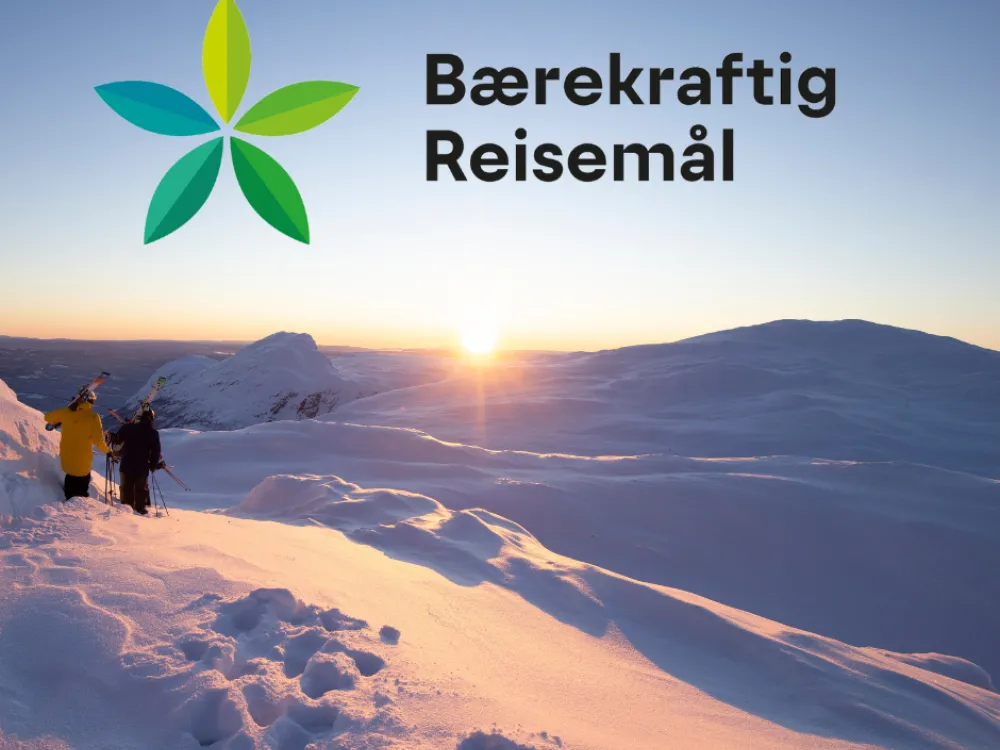 Hemsedal bærekraftig reisemål logo på bilde av snø